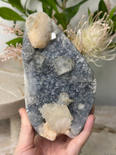 Load image into Gallery viewer, Sky Blue Chalcedony~Peachy Stillbite~Glass Apophyllite Cluster #285
