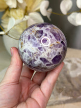 Load image into Gallery viewer, LRG Chevron Amethyst Sphere
