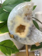 Load image into Gallery viewer, Druzy Agate Moon On Stand #148

