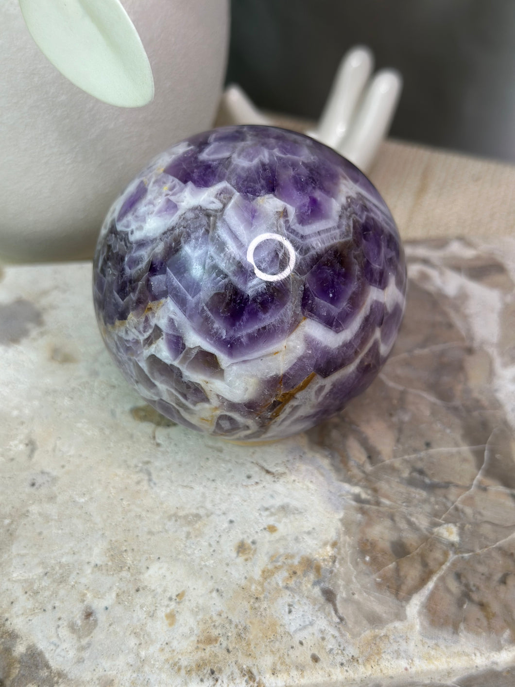 LRG Chevron Amethyst Sphere