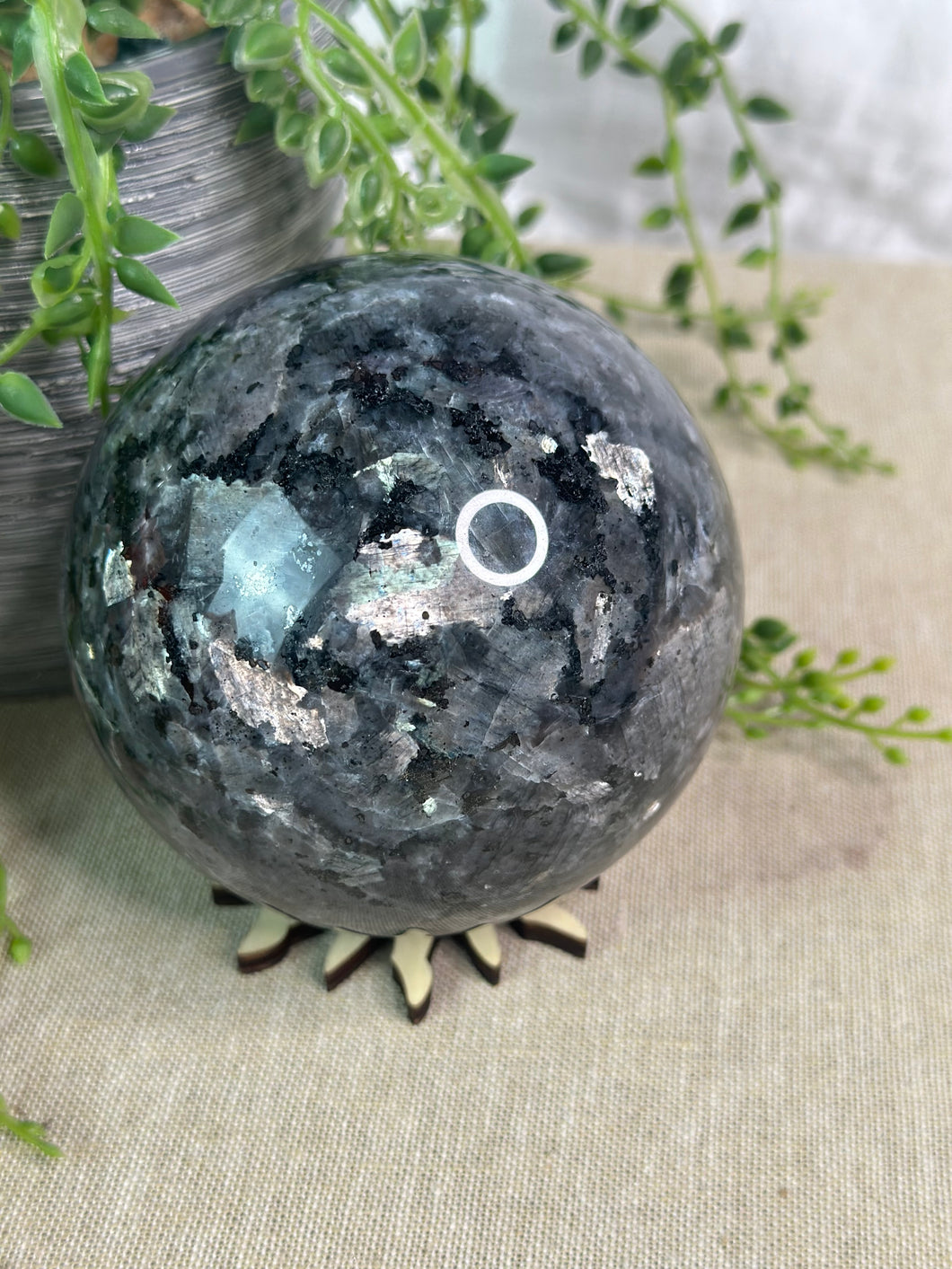 1.1 Kilo Larvikite Sphere