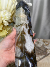 Load image into Gallery viewer, XXL Moss Agate Tower *Imperfect*

