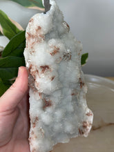 Load image into Gallery viewer, Hollow Red/Clear Apophyllite~Red Hematite~Chalcedony Cluster #305
