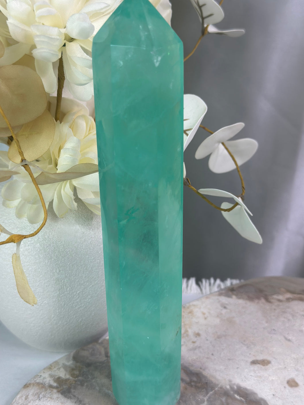 Ice Green Fluorite Tower #135