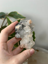 Load image into Gallery viewer, Glassy Green/Black Apophyllite Cubes~Peach Stillbite~Black/Silver Chalcedony Specimen #57A
