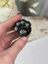 Load image into Gallery viewer, Silver Sheen Obsidian Puppy Paws
