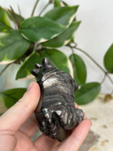 Load image into Gallery viewer, Silver Sheen Obsidian Rhino
