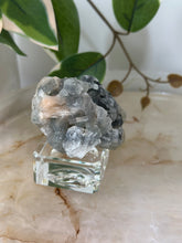 Load image into Gallery viewer, Glassy Green/Black Apophyllite Cubes~Peach Stillbite~Black/Silver Chalcedony Specimen #39
