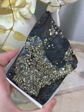 Load image into Gallery viewer, Pyrite On Shungite Specimen
