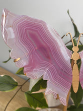 Load image into Gallery viewer, XL Pink Jelly Agate Butterfly Wings On Stand
