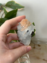 Load image into Gallery viewer, Sugary Peach Stillbite On Vibrant Blue Chalcedony Specimen #45
