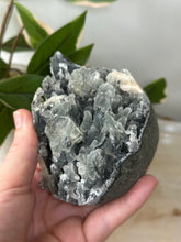 Load image into Gallery viewer, Glassy Green/Black Apophyllite~Peach Stillbite~Blue/Black/Green Chalcedony Cluster #158
