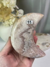 Load image into Gallery viewer, Pink Amethyst Moon On Stand #88
