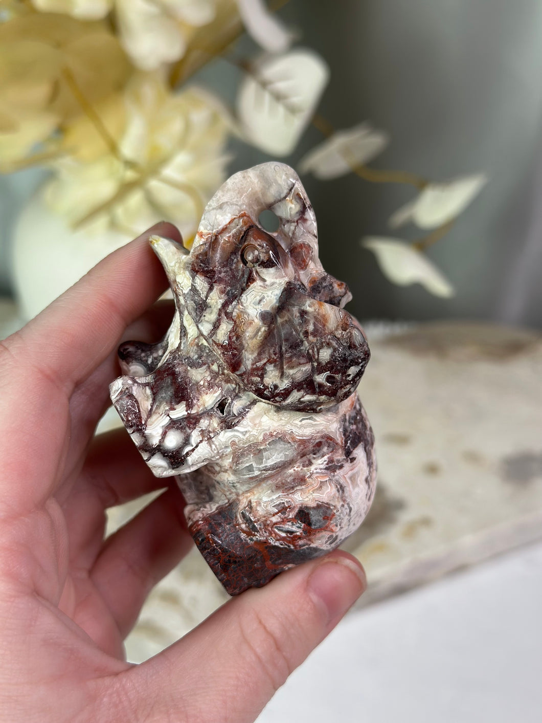 Crazy Lace Agate Elephant #88A