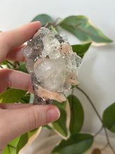 Load image into Gallery viewer, Glassy Green/Black Apophyllite Cubes~Peach Stillbite~Black/Silver Chalcedony Specimen #44
