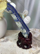 Load image into Gallery viewer, Lapis Lazuli Raw On Wooden Stand #44A
