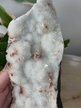 Load image into Gallery viewer, Hollow Red/Clear Apophyllite~Red Hematite~Chalcedony Cluster #305
