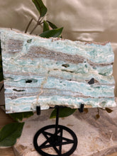 Load image into Gallery viewer, XXL Blue Aragonite Slab On Stand
