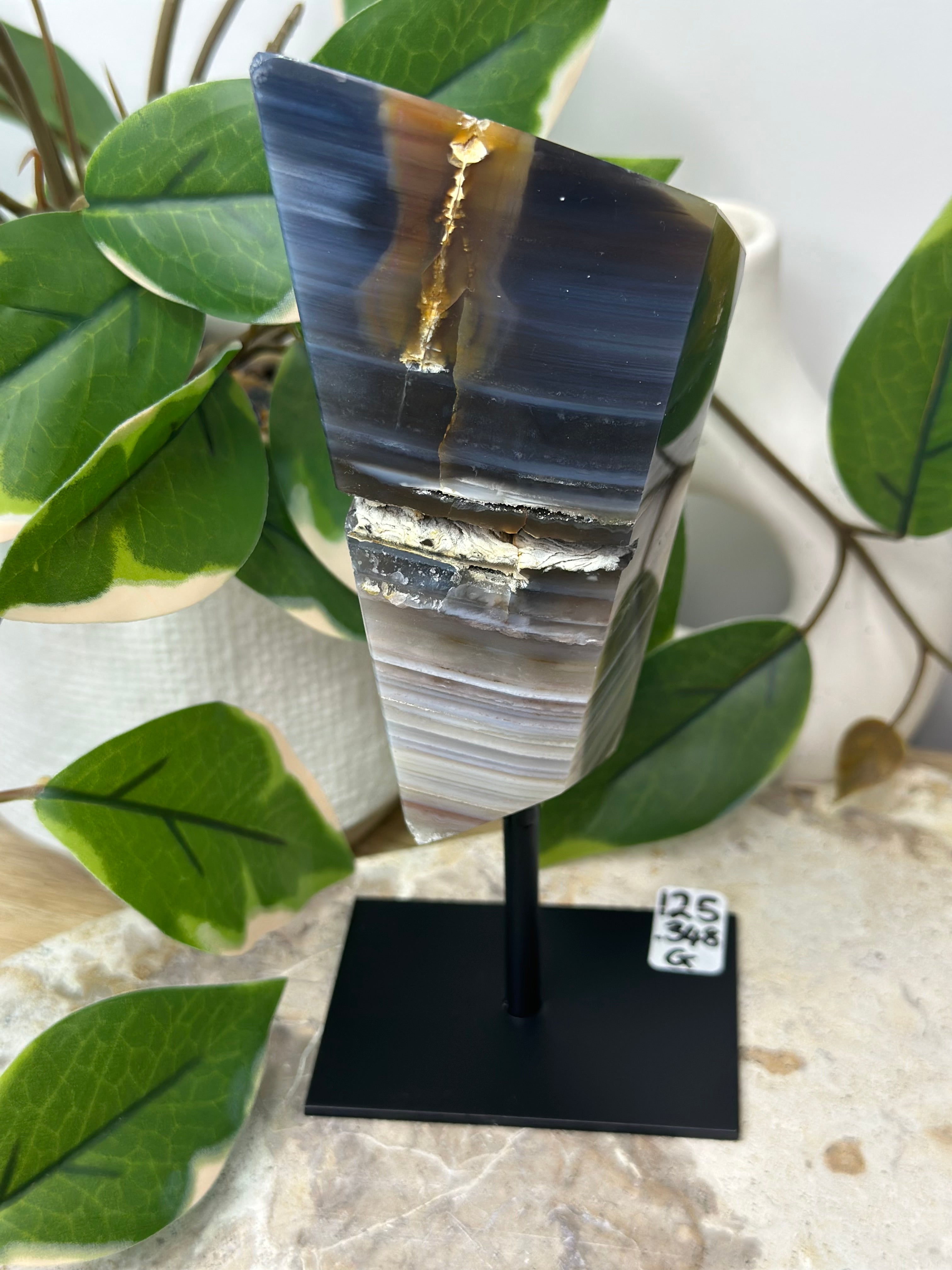 Druzy Agate Freeform On Stand #125