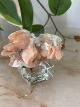 Load image into Gallery viewer, Sugary Peach Stillbite On Vibrant Blue Chalcedony Specimen #84
