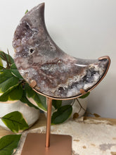 Load image into Gallery viewer, XXL Pink Amethyst Moon On Stand
