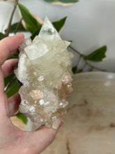 Load image into Gallery viewer, Glass Green Apophyllite~Peach Stillbite~Pink/Green Chalcedony Specimen #165
