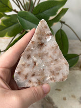 Load image into Gallery viewer, Hollow Red/Clear Apophyllite~Red Hematite~Peach Stillbite~Chalcedony Cluster #88
