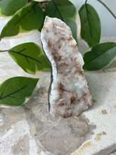 Load image into Gallery viewer, Hollow Red/Clear Apophyllite~Red Hematite~Peach Stillbite~Chalcedony Cluster #111
