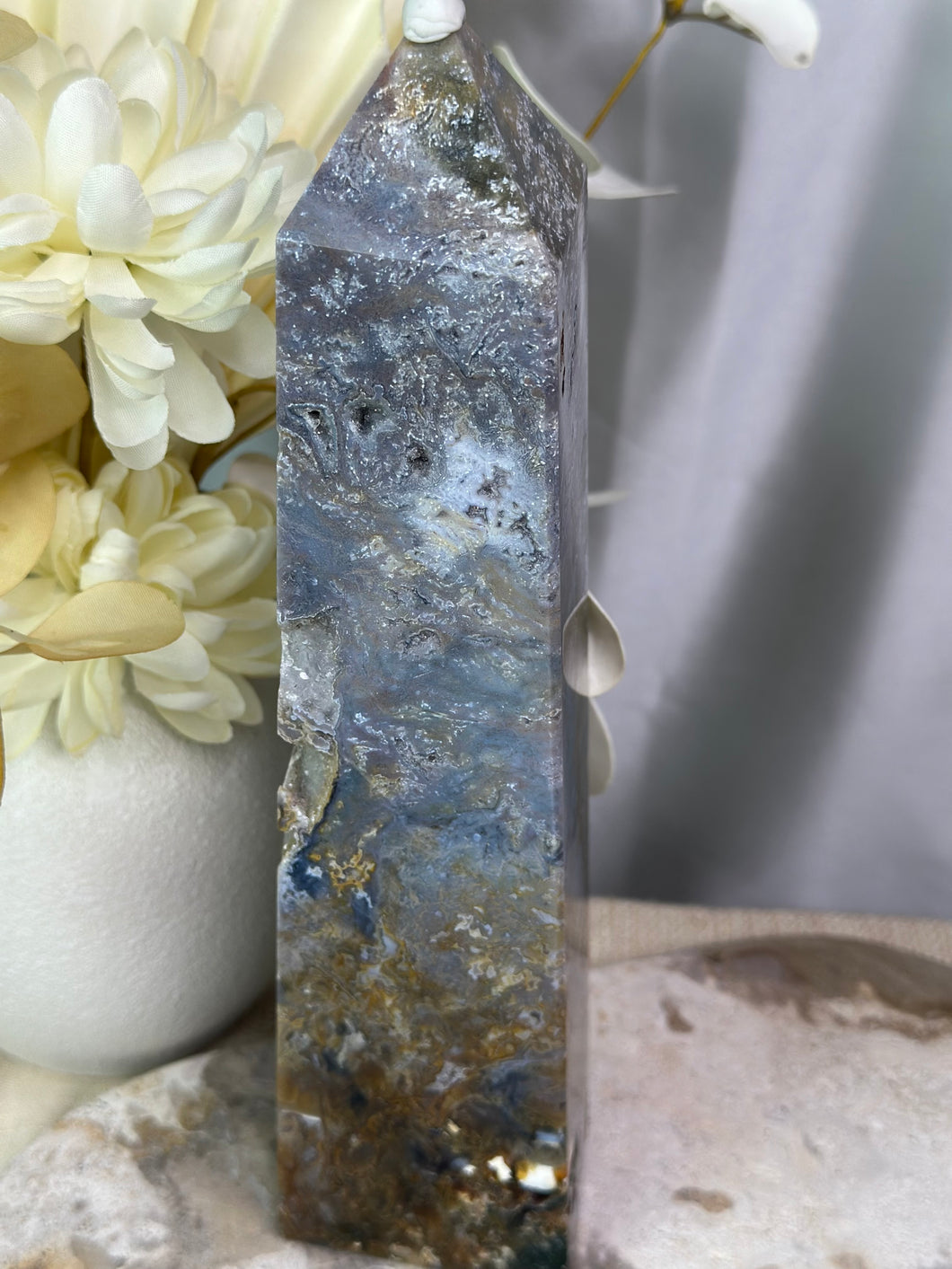 1.2Kilo + Moss Agate Tower