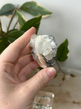 Load image into Gallery viewer, Glassy Green/Black Apophyllite Cubes~Peach Stillbite~Black/Silver Chalcedony Specimen #34

