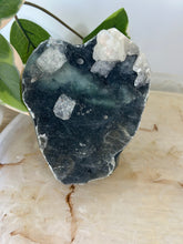 Load image into Gallery viewer, Blue~Black Chalcedony With Glass Apophyllite Cluster #244
