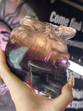 Load image into Gallery viewer, 1.4+ Kilo Fluorite Skull With Lizard
