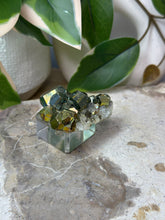 Load image into Gallery viewer, Iridescent Pyrite On Quartz Specimen #21
