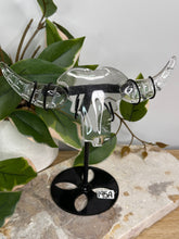 Load image into Gallery viewer, Clear Quartz Bull Head On Stand
