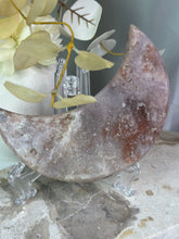 Load image into Gallery viewer, Pink Amethyst Moon On Stand #105
