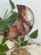 Load image into Gallery viewer, XL Fire Quartz Moon On Stand
