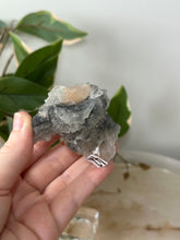 Load image into Gallery viewer, Glassy Green/Black Apophyllite Cubes~Peach Stillbite~Black/Silver Chalcedony Specimen #42
