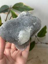 Load image into Gallery viewer, Glass Apophyllite~Sugary Blue/Silver Chalcedony Cluster #130
