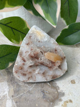 Load image into Gallery viewer, Hollow Red/Clear Apophyllite~Red Hematite~Peach Stillbite~Chalcedony Cluster #102A
