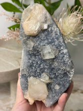 Load image into Gallery viewer, Sky Blue Chalcedony~Peachy Stillbite~Glass Apophyllite Cluster #285

