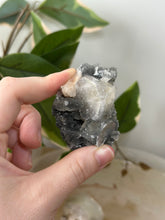 Load image into Gallery viewer, Glassy Green/Black Apophyllite Cubes~Peach Stillbite~Black/Silver Chalcedony Specimen #30
