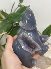 Load image into Gallery viewer, XL Druzy Amethyst x Agate Bear
