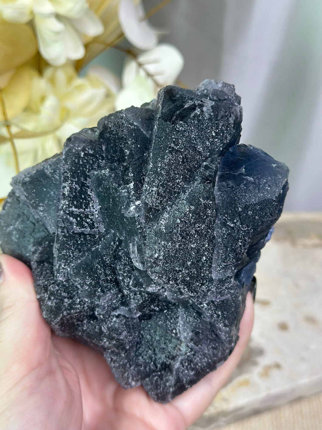 XL Octahedron Blue Fluorite Cluster