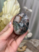 Load image into Gallery viewer, Mixed Amethyst x Moss Agate Sugar Druzy Egg #98
