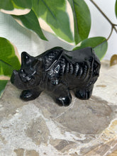 Load image into Gallery viewer, Silver Sheen Obsidian Rhino
