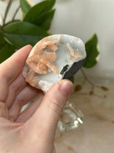 Load image into Gallery viewer, Sugary Peach Stillbite On Vibrant Blue Chalcedony Specimen #53
