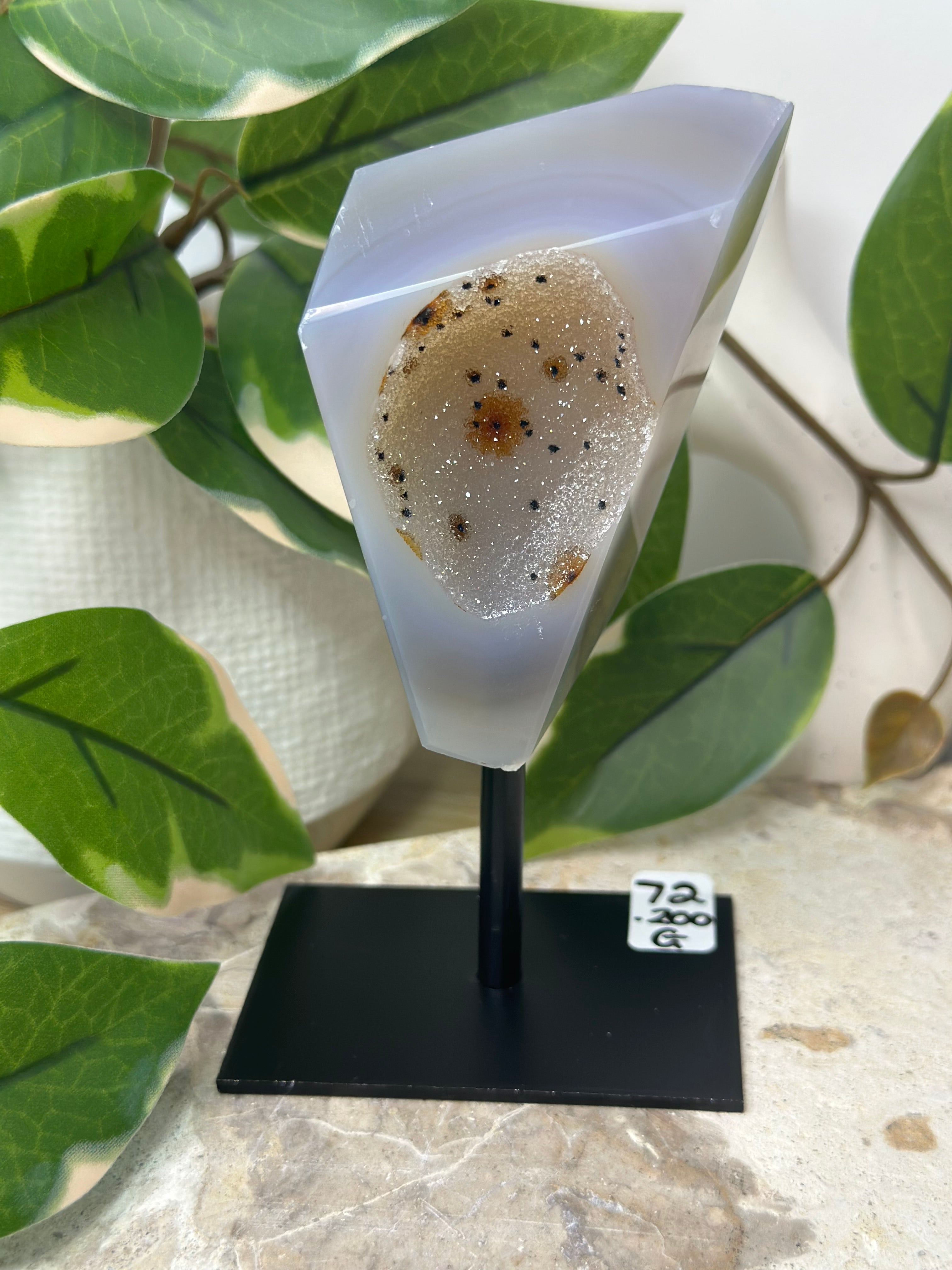 Druzy Agate Freeform On Stand #72