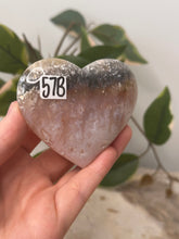 Load image into Gallery viewer, Pink Plume Agate Heart #57
