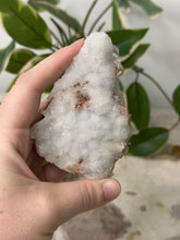 Load image into Gallery viewer, Hollow Red/Clear Apophyllite~Red Hematite~Peach Stillbite~Chalcedony Cluster #116
