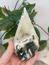 Load image into Gallery viewer, Moss Agate Druzy Flame
